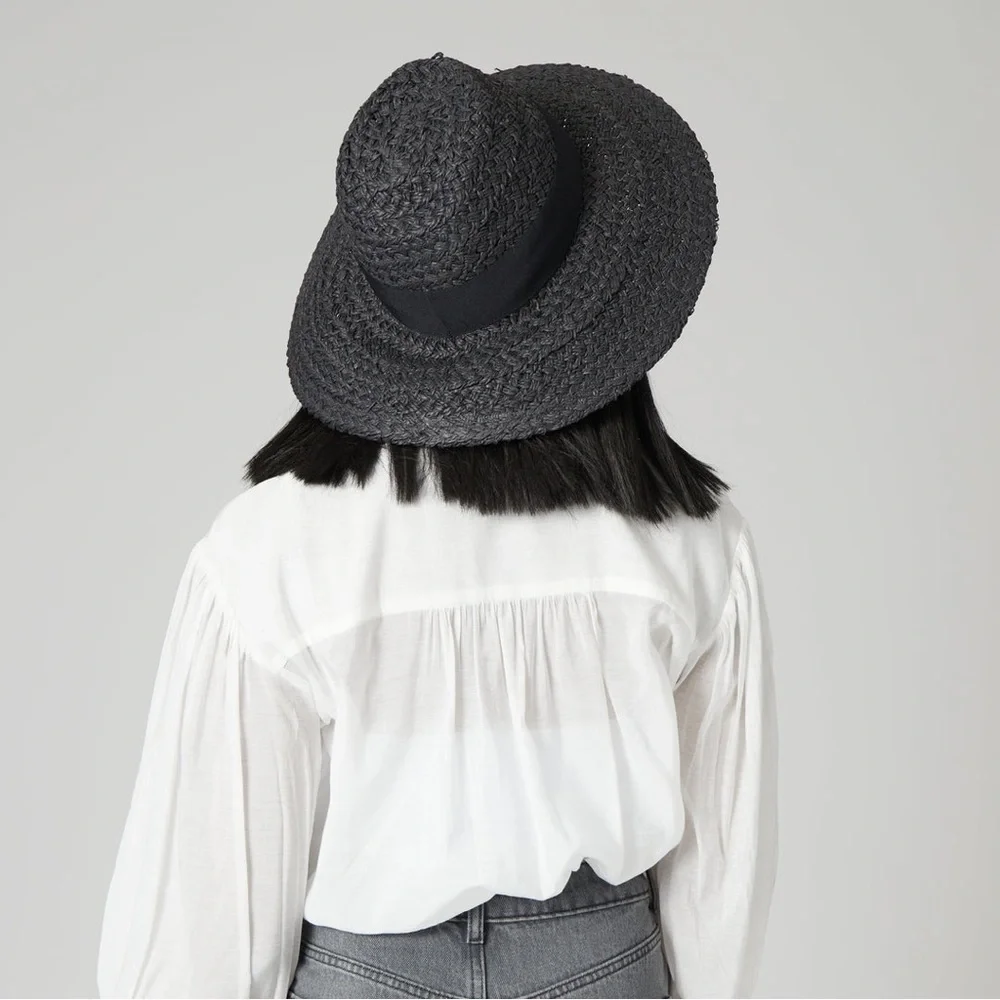 Woven Paper Straw Wide Brim Hat Women’s O/S San Diego Hat Company Brown Black